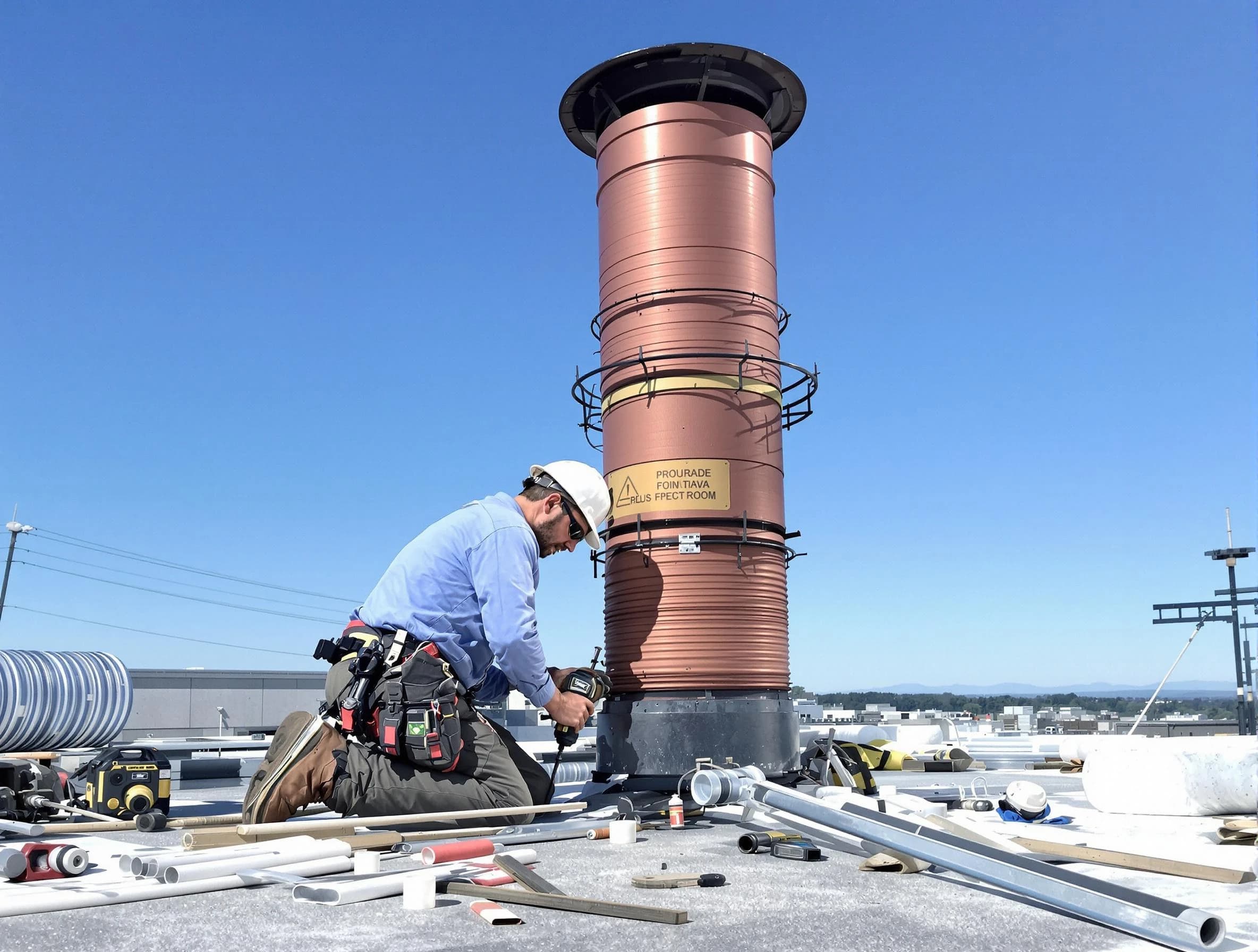 Installed chimney liner by Howell Chimney Sweep in Howell, NJ