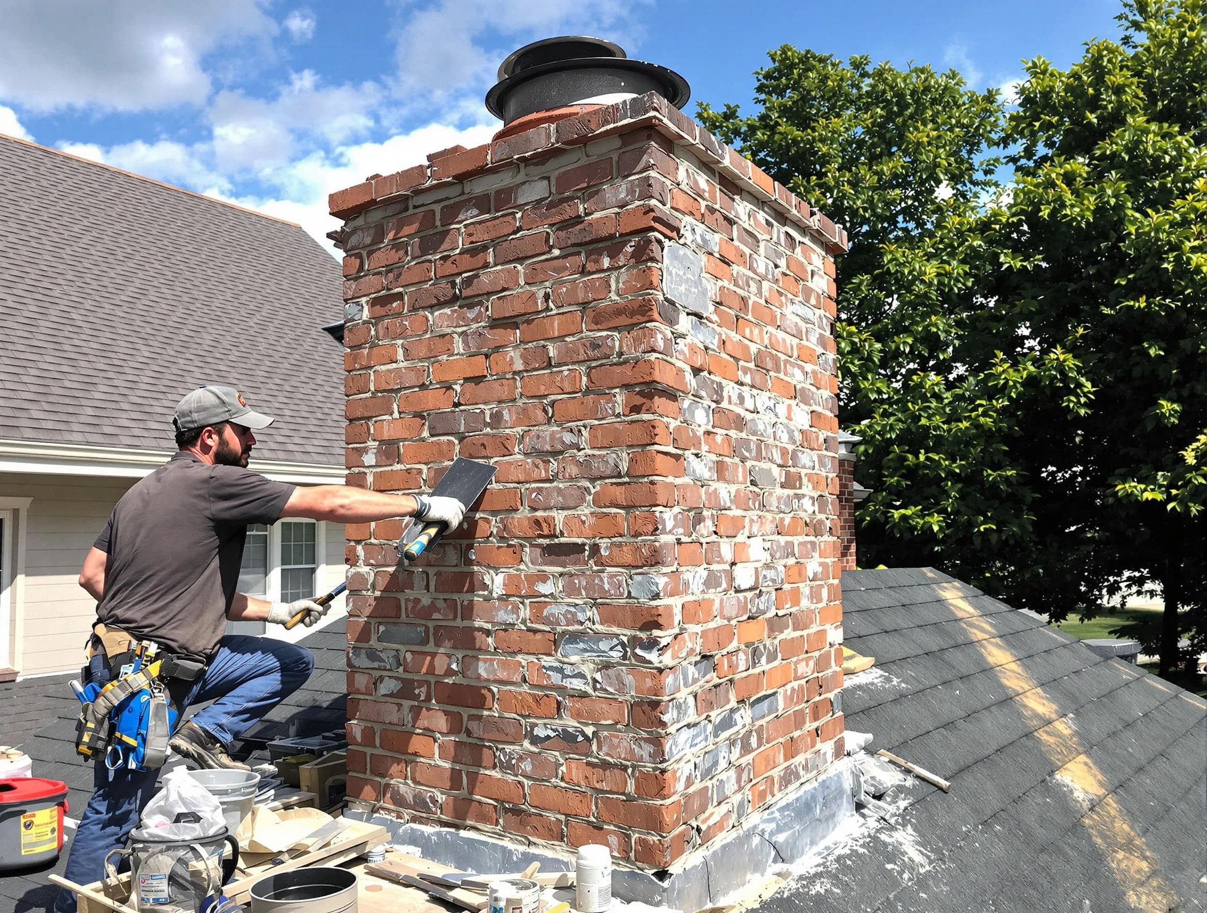 Completed chimney rebuild by Howell Chimney Sweep in Howell, NJ