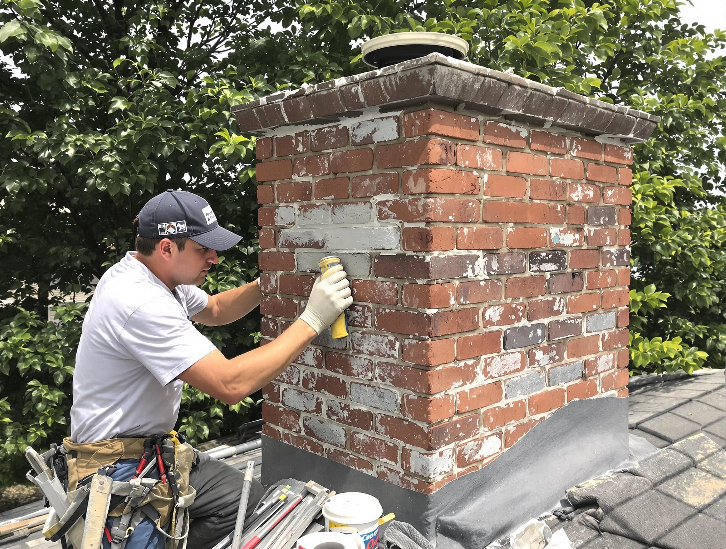 Howell Chimney Sweep restoring an aging chimney in Howell, NJ