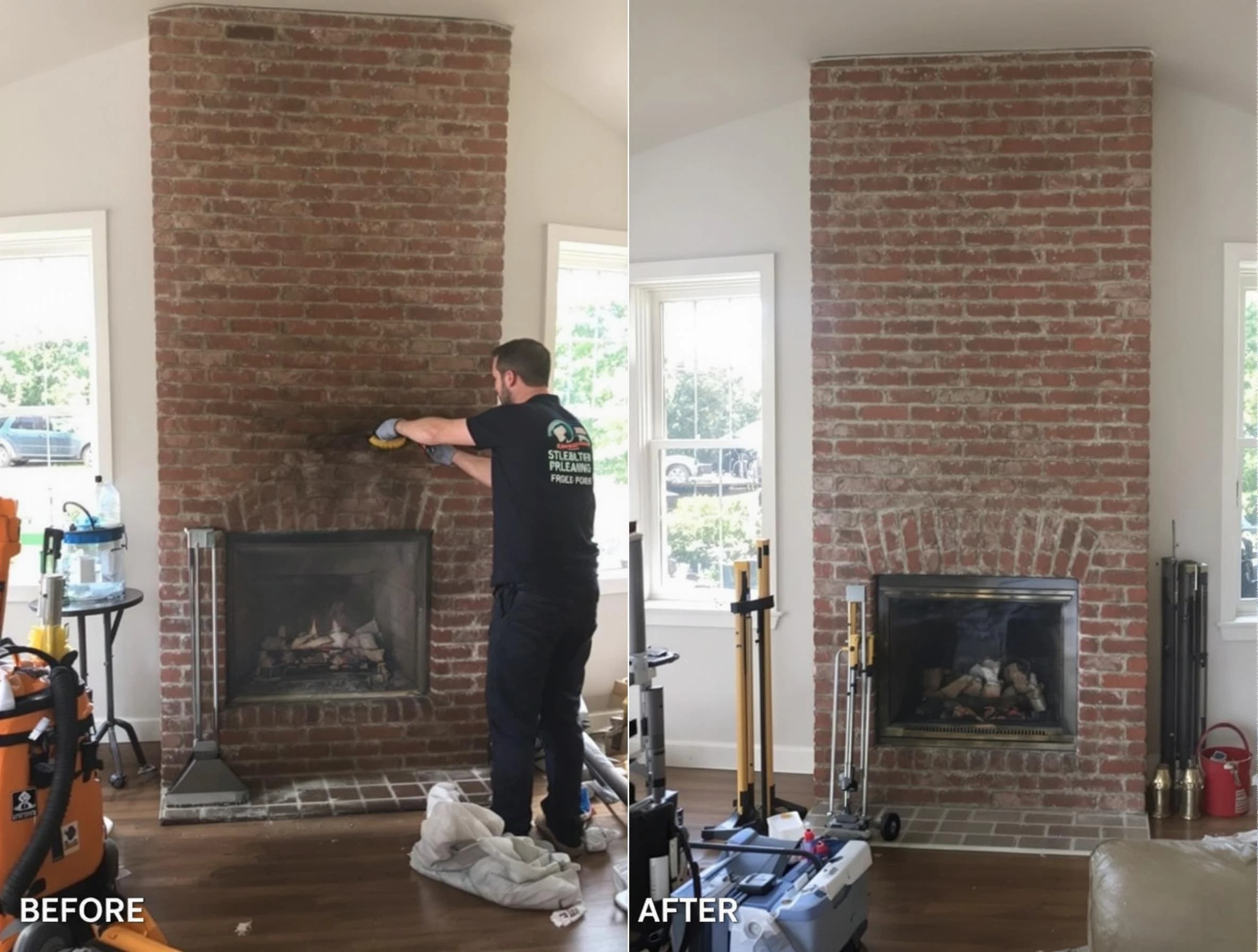 Finished chimney sweeping service by Howell Chimney Sweep in Howell, NJ