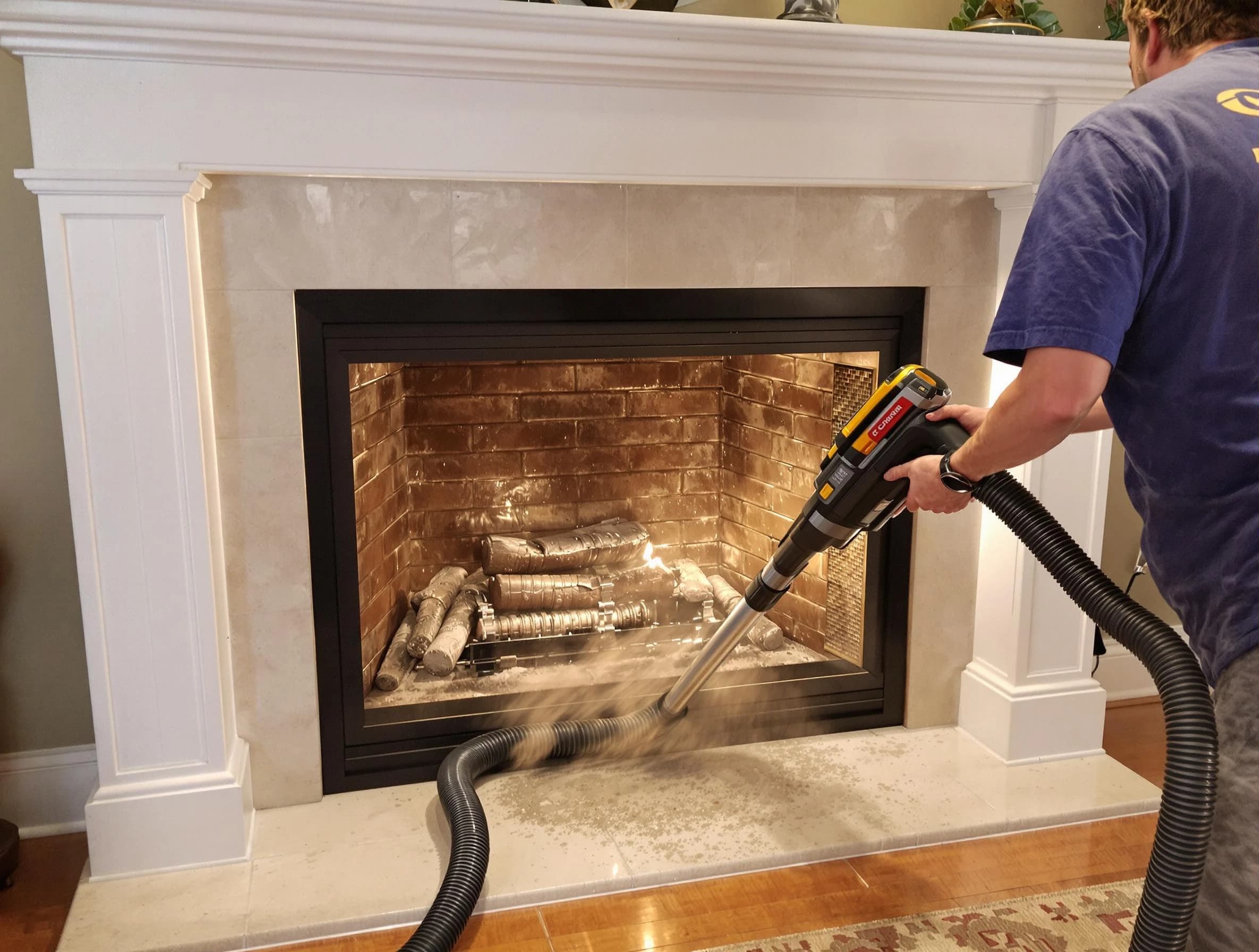 Fireplace cleaning performed by Howell Chimney Sweep in Howell, NJ