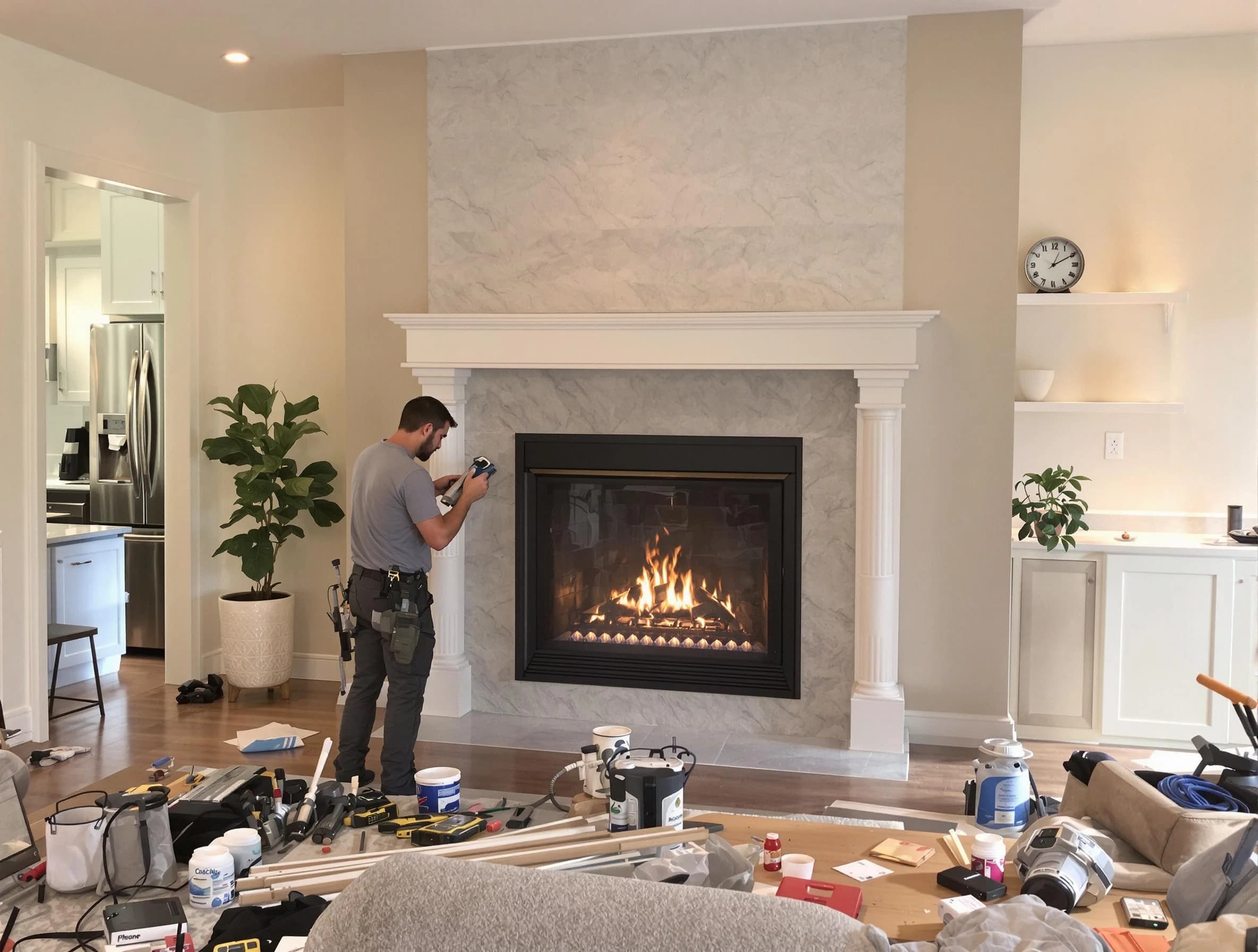 Newly installed fireplace by Howell Chimney Sweep in Howell, NJ