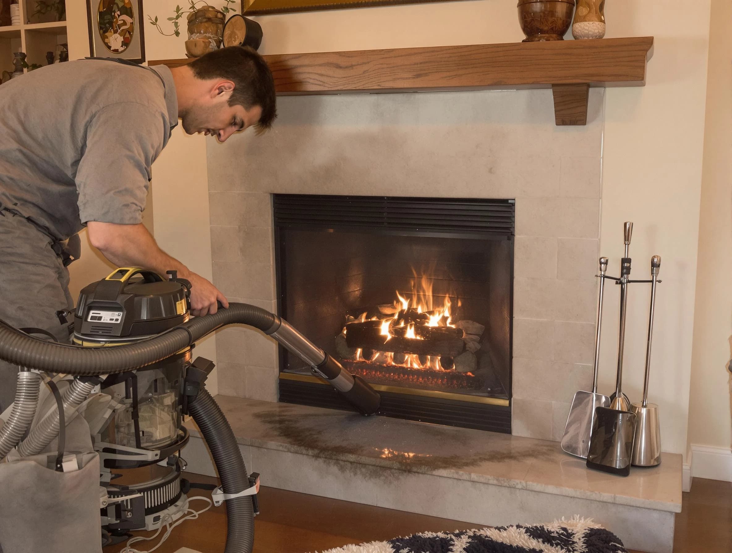 Routine fireplace upkeep by Howell Chimney Sweep in Howell, NJ