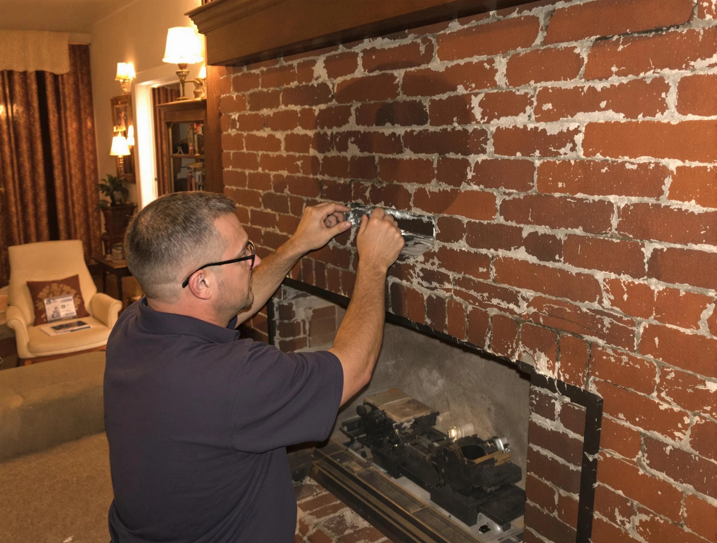 Howell Chimney Sweep expert fixing a fireplace in Howell, NJ